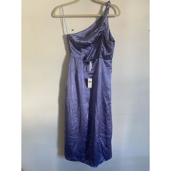 Anthropologie - One-Shoulder Silk Midi Dress - Picture 6 of 8